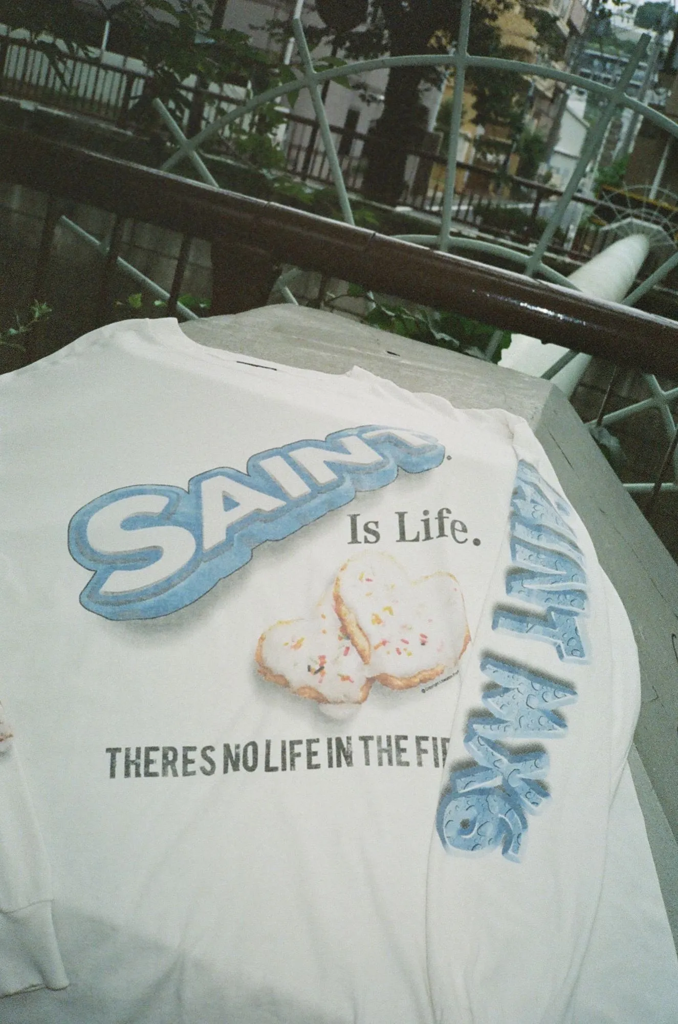 SAINT Mxxxxxx HEART COOKIES L/S TEE/WHT Love Oreo printed long sleeves Off-white S-XL Customized co-branded main mark/wash mark Correct version Ready-made garments washed and distressed VINTAGE feeling Top-notch printing technology Perfect restoration